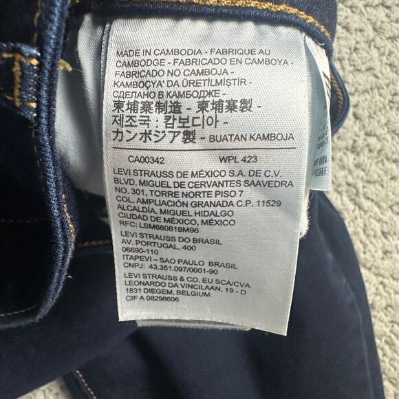 Levis Jeans Womens 29 Blue 725 High Rise Bootcut Dark Wash Stretch Denim - Picture 5 of 12